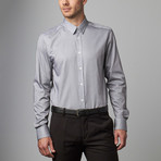 Trend Fit Thin Stripe Dress Shirt // White + Grey (44)