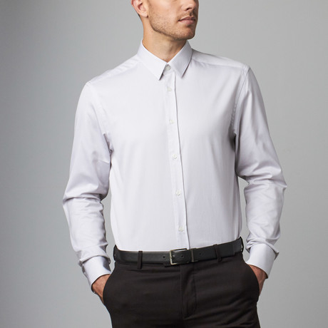 Trend Fit Stripe Dress Shirt // Light Grey (38)