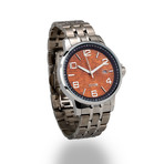 Hawaiian Koa Watch Quartz // Black Bezel + Stainless Steel Band