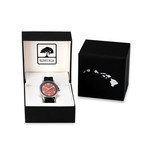 Komo Koa // Hawaiian Koa Watch Quartz // Black Bezel + Silicone Band