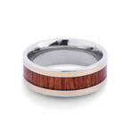 The Classic Ring // Koa Wood Inlay + Gold (Size 8)