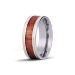 The Classic Ring // Koa Wood Inlay + Gold (Size 8)