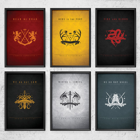 Game of Thrones House Set Reimagined (11"W x 14"H)