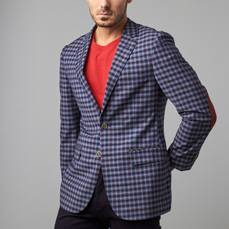 Paolo Lercara Sport Jacket // Blue + Black Plaid (US: 36S)