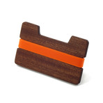 Minimalist Wallet // Mahogany (Orange Band)