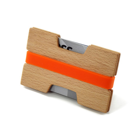 Minimalist Wallet // Beech (Orange Band)