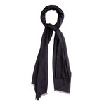 Gucci // Wide GG Wool + Silk Blend Scarf // Black