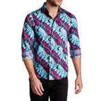 Buddy Button-Up // Purple + Turquoise (M)