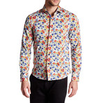 Dons Button-Up // White + Orange + Blue (M)