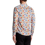 Dons Button-Up // White + Orange + Blue (L)