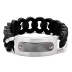 Black Silicone ID Bracelet // 19mm