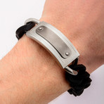 Black Silicone ID Bracelet // 19mm