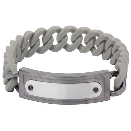Grey Silicone ID Bracelet // 13mm