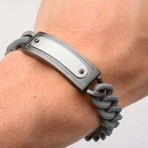 Grey Silicone ID Bracelet // 13mm