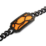 Steel + IP Black Bracelet // Orange Stingray