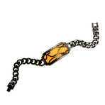 Steel + IP Black Bracelet // Orange Stingray