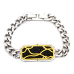 Steel + IP Gold Bracelet // Black Stingray
