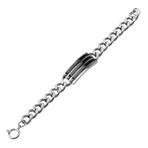 Matte Steel ID Bracelet // Black IP Lines