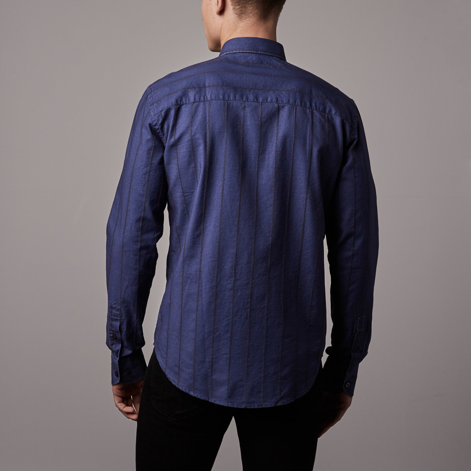 Slim Fit Button-Up Shirt // Denim (M) - Eight X - Touch of Modern