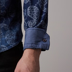Slim Fit Paisley Button-Up // Navy (S)