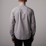Jacquard Button-Up // Grey + Green (M)