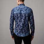 Slim Fit Paisley Button-Up // Navy (S)