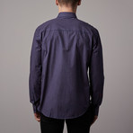 Stripe Button-Up // Navy (XL)