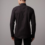 Solid Jacquard Button-Up // Black (S)
