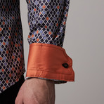 Eight-X // Digital Print Button-Up // Orange (S)