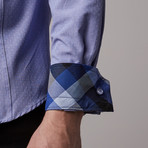 Eight-X // Jacquard Button-Up // Blue (XL)