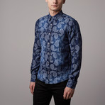 Slim Fit Paisley Button-Up // Navy (S)
