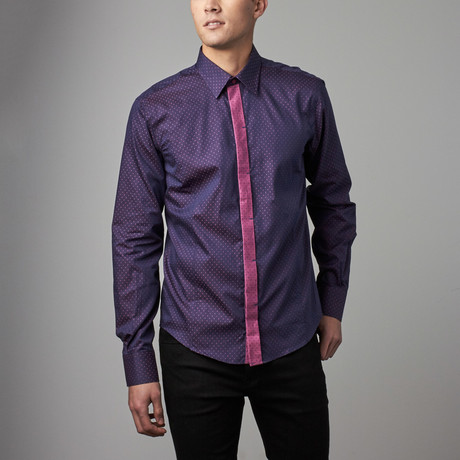 Solid Button-Up // Navy Dot (S)