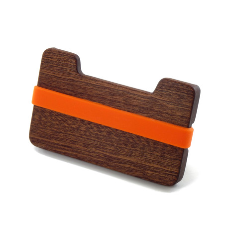 Credit Card Wallet // Mahogany (Orange Band)