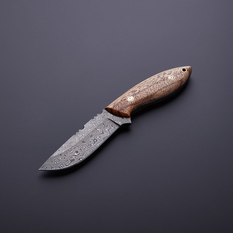 Raindrop Damascus Hunter // Zebrawood