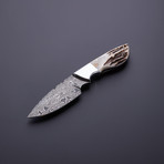 Raindrop Damascus Hunter // Sambar Stag Antler