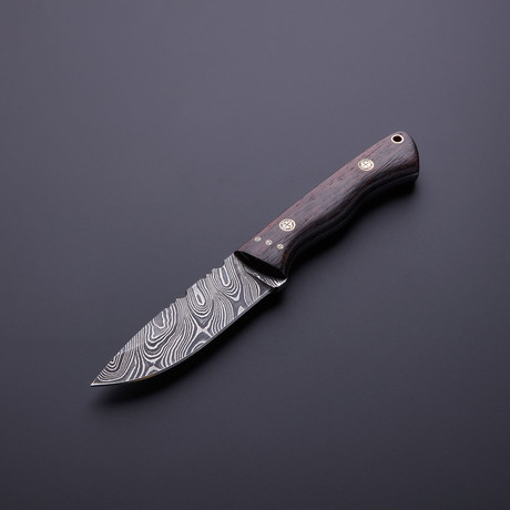 Damascus Hunter // African Ebony Wood