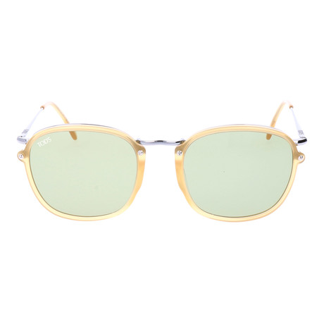 Metal Frame Round Sunglasses // Yellow + Silver