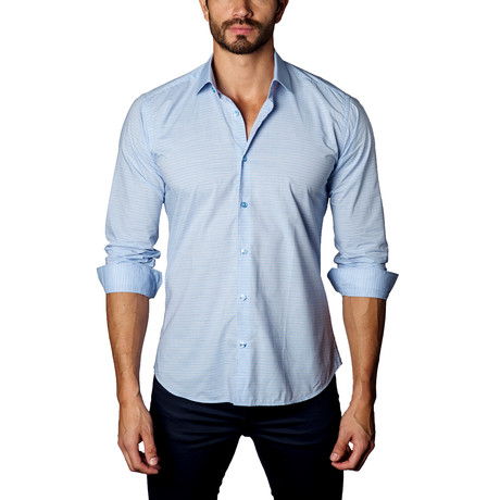 Button-Up Shirt // Heather Blue Stripe (S)