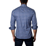 Button-Up Shirt // Navy + White Check (XL)