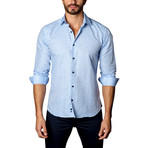 Button-Up Shirt // Light Blue Stripe (L)