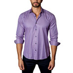 Jared Lang // Button-Up Shirt // Pink + Navy (L)