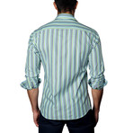 Button-Up Shirt // Green Stripe (XL)