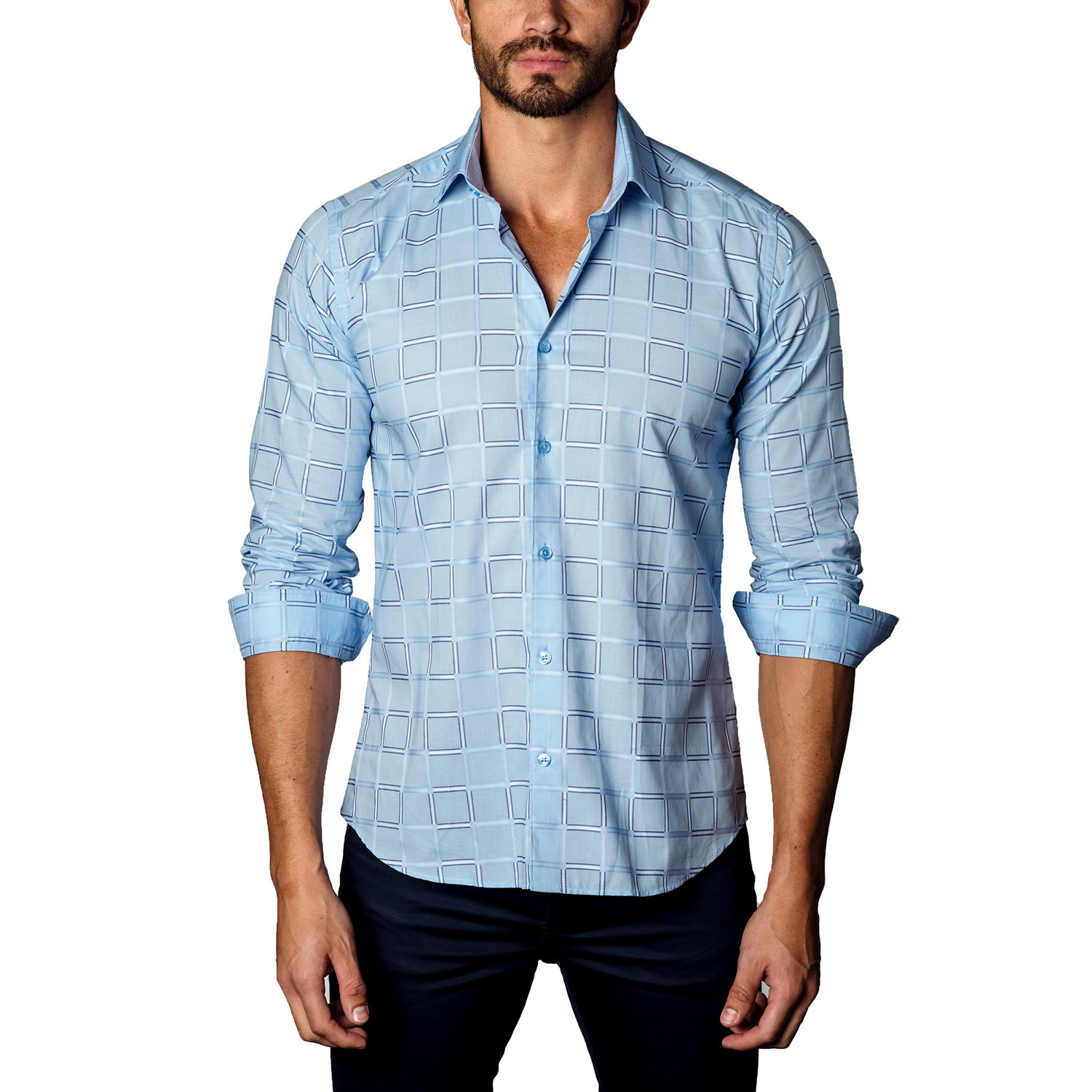 Button-Up Shirt // Baby Blue Block (S) - Jared Lang - Touch of Modern