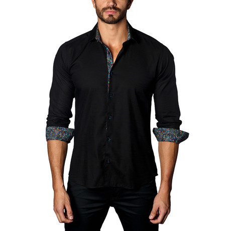 Button-Up Shirt // Black Jaquard (S)