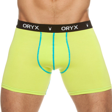 Blue Stitch Collection Boxer Brief // Lime (Small)