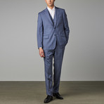 Via Roma // 3-Piece Classic Half-Canvas Suit // Slate Blue Plaid (US: 40S)