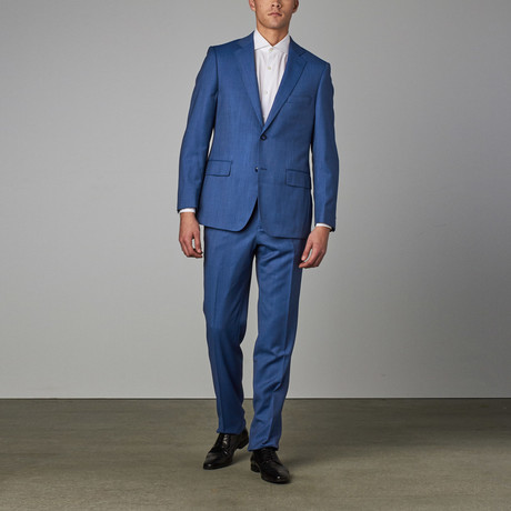 Via Roma // Classic Half-Canvas Suit // Elegant Blue Nailhead (US: 36S)