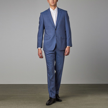 Via Roma // Classic Half-Canvas Suit // Blue Check (US: 36S)