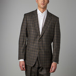 Via Roma // Classic Half-Canvas Suit // Taupe Plaid (US: 38S)