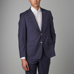 Via Roma // Classic Half-Canvas Suit // Navy Pinstripe (US: 40R)